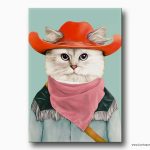 illüstrasyon kedi kanvas tablo