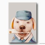 illüstrasyon köpek kanvas tablo