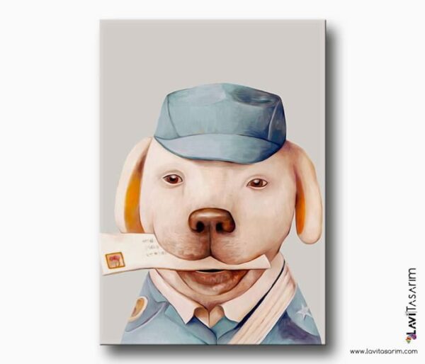illüstrasyon köpek kanvas tablo