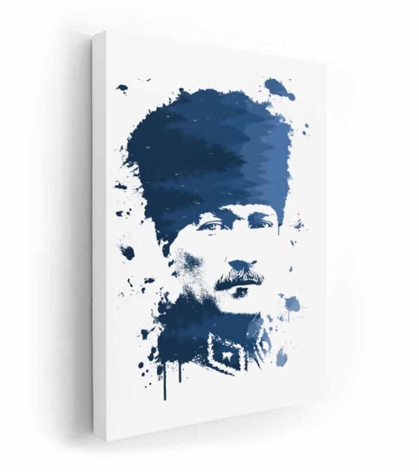 kalpaklı atatürk kanvas tablo, üniformalı atatürk tablosu, atatürk tabloları, atatürk posterleri