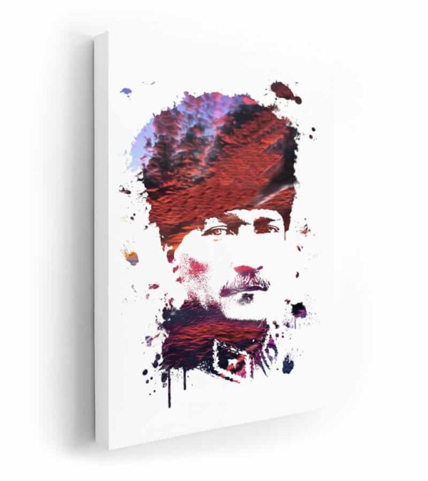 mustafa kemal atatürk kanvas tablo bordo gökyüzü şekilli özel tasarım atatürk tablosu, atatürk tabloları lavi tasarım da