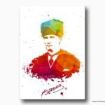 renkli atatürk fotoğrafı kanvas tablo