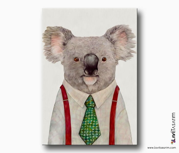 sanatsal koala kanvas tablo