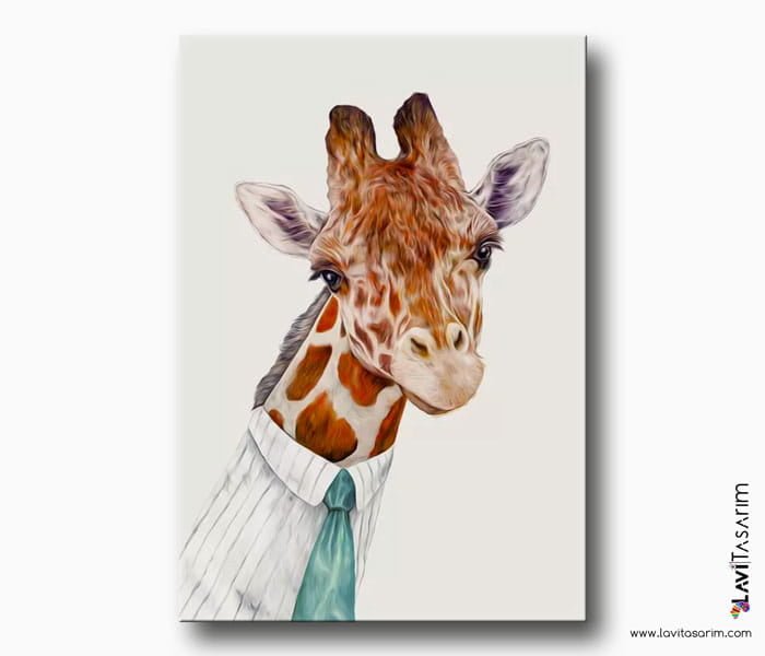 zürafa kanvas tablo