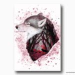kurt resmi kanvas tablo , lavi tasarım, wolf image