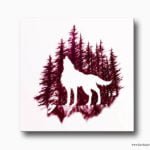 kurt ve orman kanvas tablo , lavi tasarım , wolf and forest