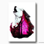 uluyan kurt kanvas tablo , lavi tasarım , howling wolf