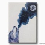 yağlıboya kurt kanvas tablo , lavi tasarım , oil paint wolf