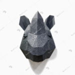 3 boyutlu dekoratif metal gergedan kafası lavi tasarım , rhino head metal art , lavitasarim , 3d dekorasyon