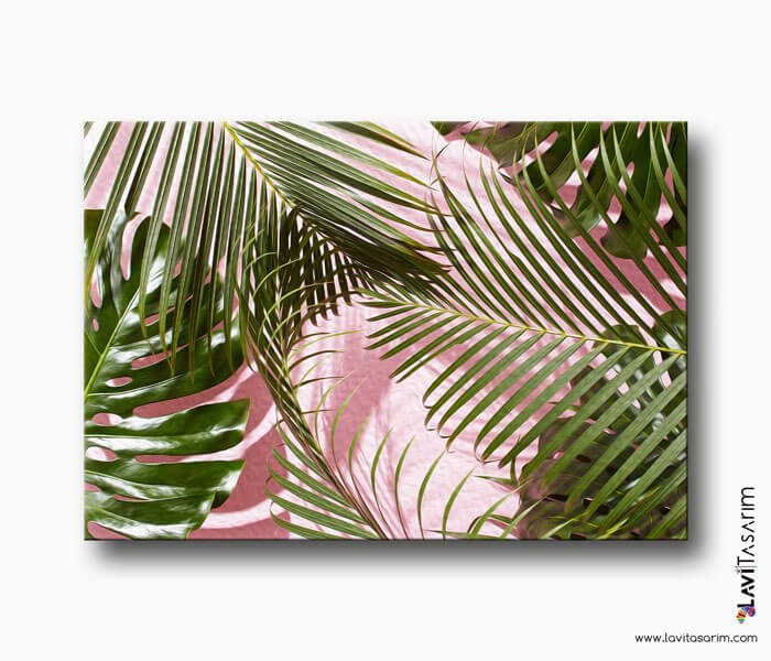 palmiye yaprakları kanvas tablo , palmiye ağacı tablo , ağaç tabloları, lavi tasarım , lavi tasarim