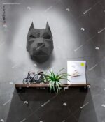 üç boyutlu sanat metal pitbul kafası , 3d art pitbull head metal , lavi tasarım , lavitasarim decoration products