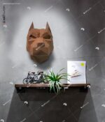 üç boyutlu sanat metal pitbul kafası , 3d art pitbull head metal , lavi tasarım izmir , lavitasarim decoration products