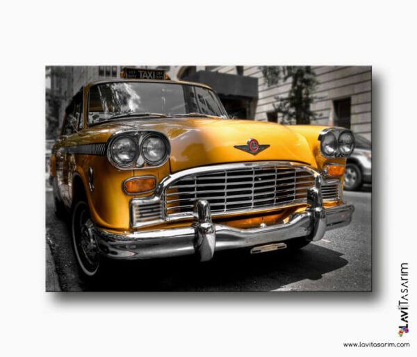 klasik taksi kanvas tablo , classic taxi canvas print , lavi tasarim , wall decoration , duvar dekorasyonu