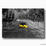 sarı dodge viper kanvas tablo, yellow dodge viper canvas, lavitasarim, art canvas