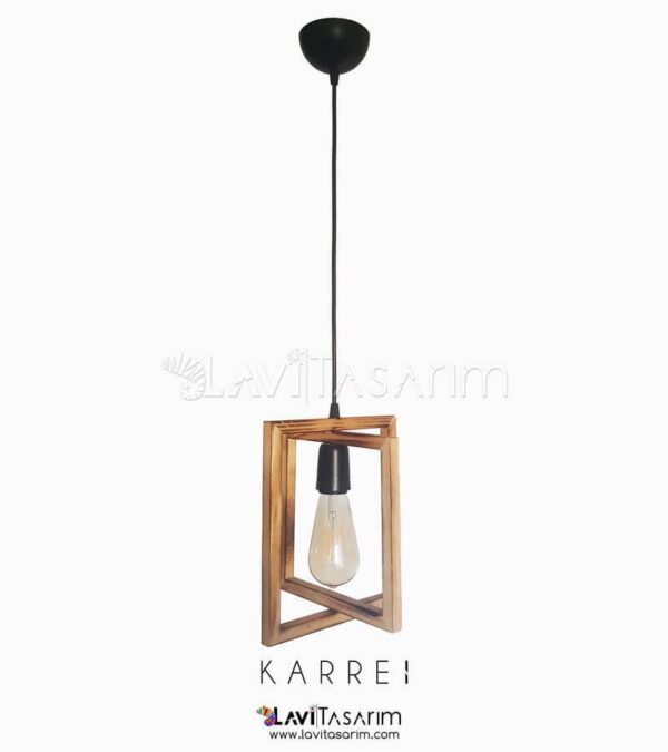 rustik avize tekli karre lavi tasarım, aydınlatma dekorasyon, rustik avize modelleri, lighting , wood rustic chandelier lavi tasarim izmir