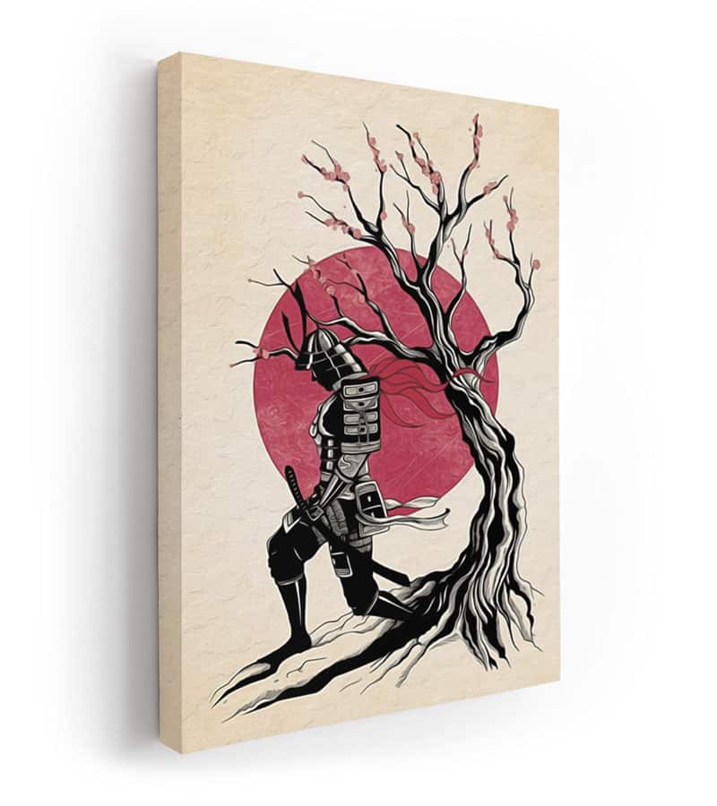 Samuray ve Ağaç Kanvas Tablo ev dekorasyon ürünleri mağazası Lavi Tasarım da