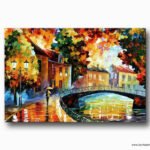Sonbahar Eski Köprü Leonid Afremov Kanvas Tablo