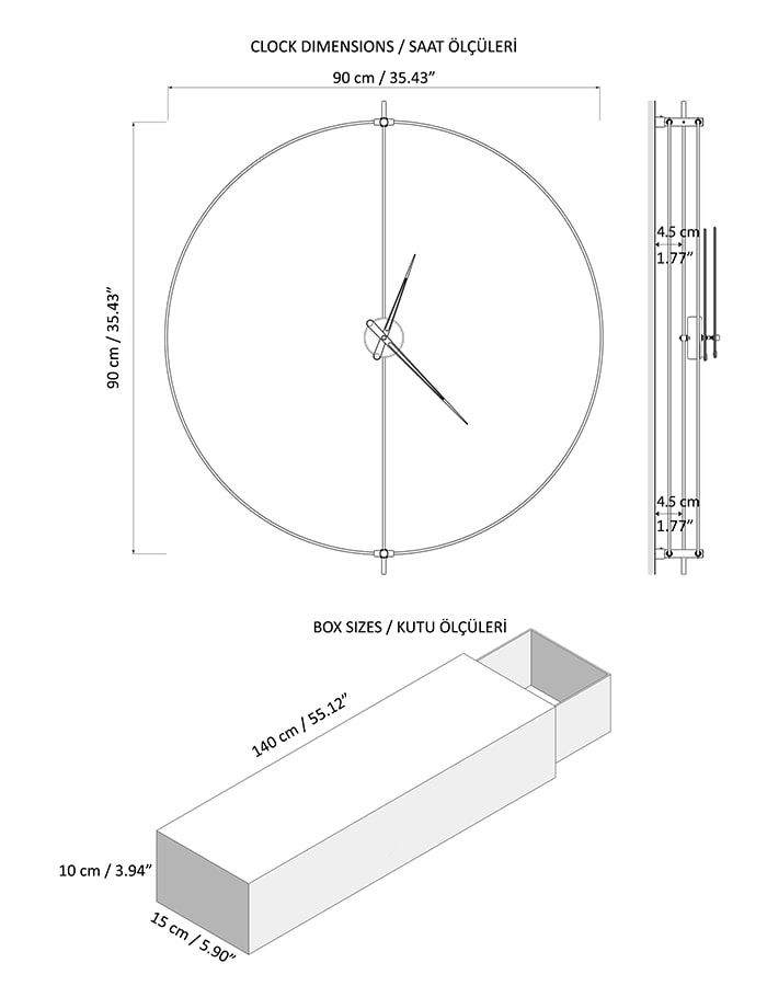 Modern Duvar Saati ölçüsü Galileo Duo 90 ile zamana bakışını değiştir! Duvar saatleri indirim, taksit ve ücretsiz kargo ile Lavi Tasarım 'da!