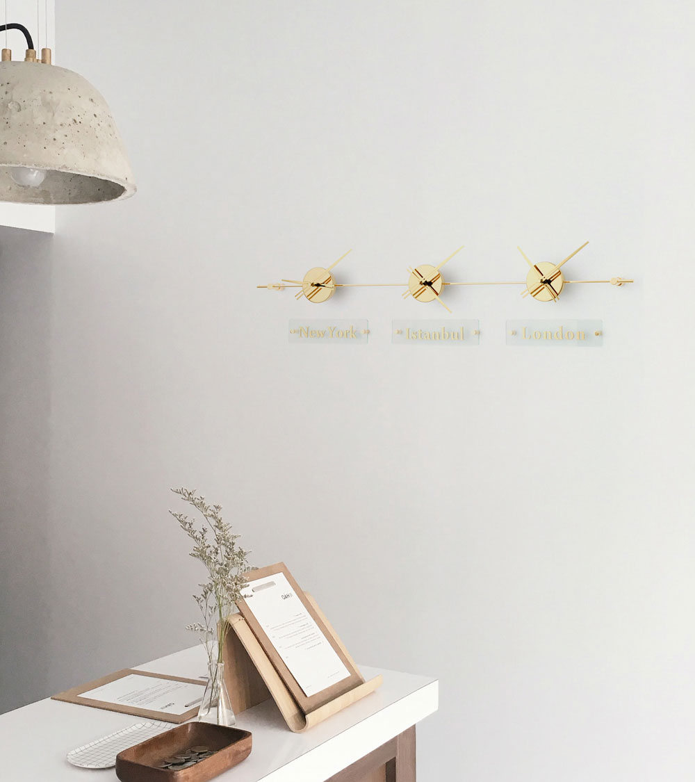 gold 3 lü dünya duvar saati, world wall clock, resepsiyon otel dünya saatleri modeli ofis duvar saati Dritto 03 indirimli ve taksitle Lavi Tasarım 'dan satın alın!