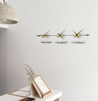 siyah gold 3 lü dünya duvar saati, world wall clock, resepsiyon dünya saatleri modeli ofis duvar saati Dritto 03 indirimli ve taksitle Lavi Tasarım 'dan satın alın!