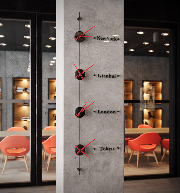 Dünya duvar saati ve world wall clock modeli Dritto 04 ile duvar saatinizi indirimli ve taksitle Lavi Tasarım 'dan satın alın!