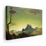 Evening Landscape Franz Sedlacek tarafından yapılan ağaç, dağlar, köy ve tepeler olan Akşam Manzarası Kanvas Tablo