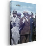 Atatürk tatbikat trakya manevralarında komutanlarla kanvas tablo, uçaklı Atatürk tablosu renklendirmeli ve yapay zeka destekli, yüksek çözünürlük, üst düzey kalite ve ücretsiz kargo ile Lavi Tasarım 'da!